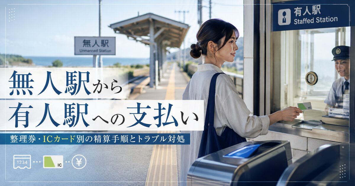 無人駅から有人駅への支払い｜整理券やICカード別の精算手順とトラブル対処が一目でわかる