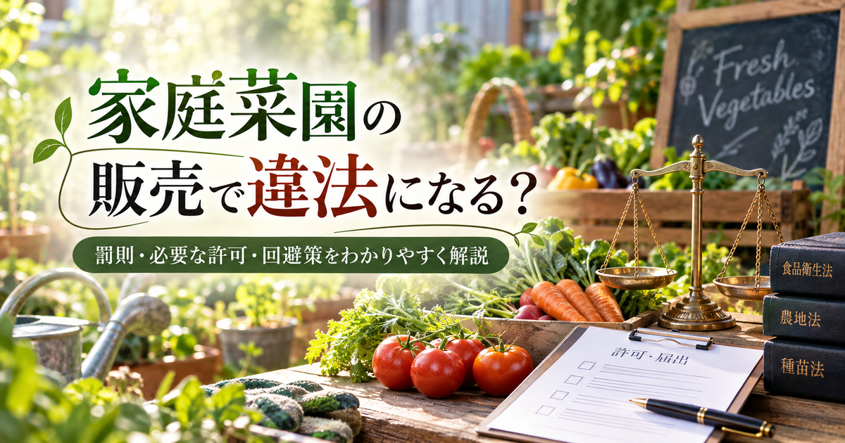 家庭菜園の販売で違法になるケースと判断基準｜罰則と必要な許可・回避策